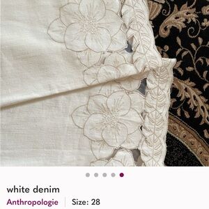 Anthropologie Cream Denim with Floral Cutouts